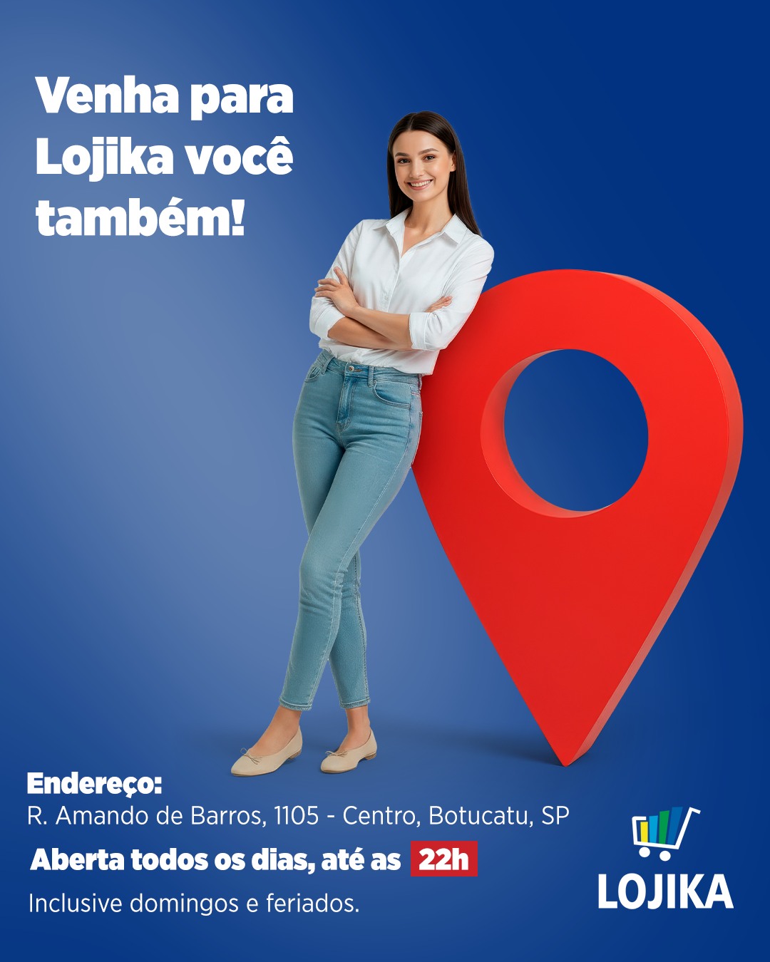 📍 JÁ CONHECE A LOJIKA EM BOTUCATU?

Venha nos visitar! Estamos bem no coração da cidade, prontos para atender você com toda a variedade que sua casa merece.

🏠 R. Amando de Barros, 1105 – Centro, Botucatu – SP
⏰ Aberta todos os dias, até as 22h
(inclusive domingos e feriados!)

💳 Tudo em até 12x sem juros no cartão!

Estamos te esperando! 🛍💙

#Lojika #Botucatu #ComprasBotucatu #CentroDeBotucatu #12xSemJuros